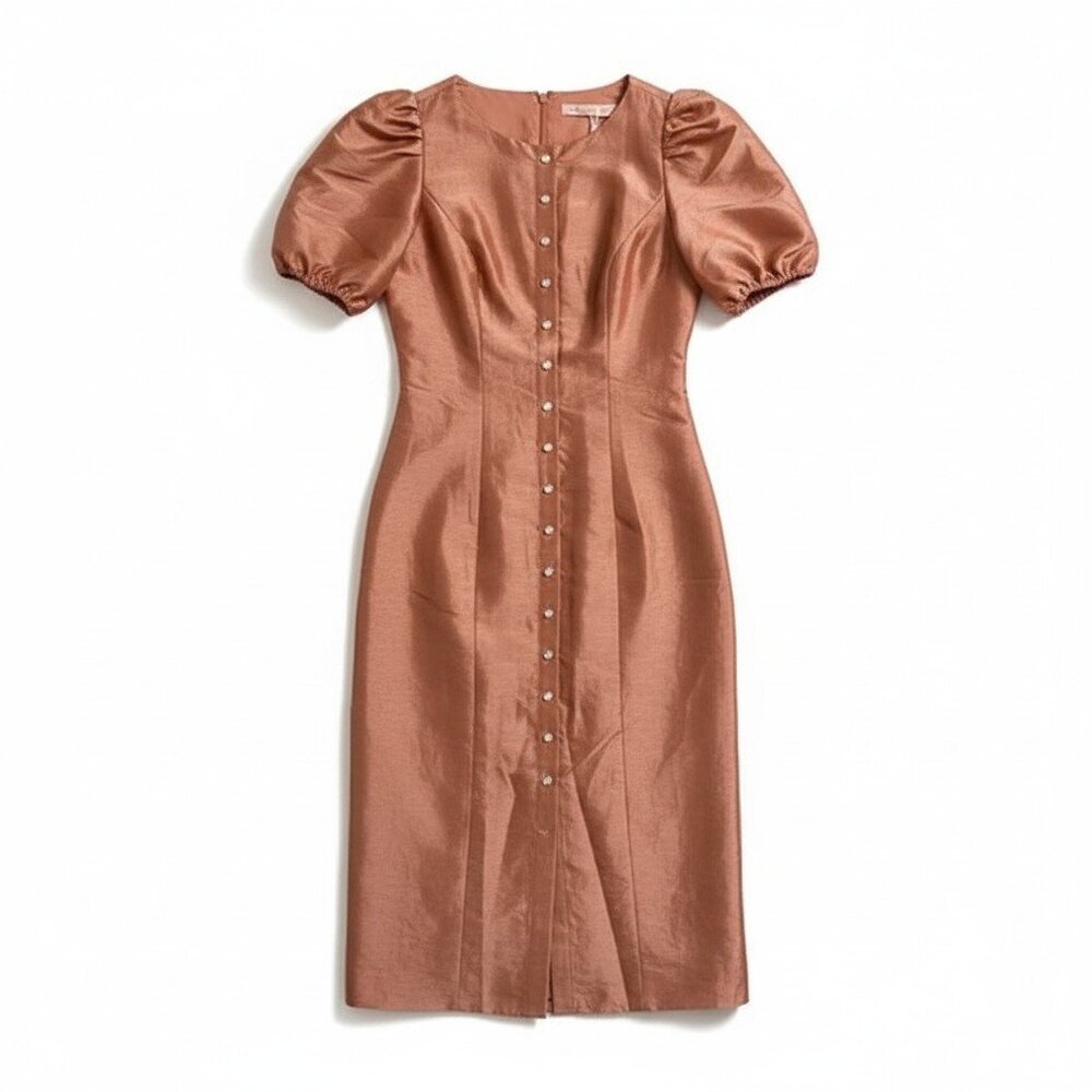 Hutch Copper Puff Sleeve Midi Dress Size S NWT